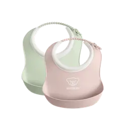 Liten Haklapp 2-pack - Blekgrön/Blekrosa | Baby & Barn - Äta - Haklappar | BabyMode