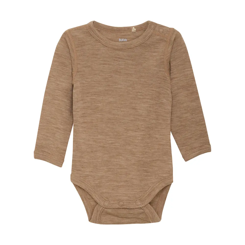 Långärmad Body Ull - Woodsmoke - 90 | Barnkläder - Ull - Ullbodys | BabyMode
