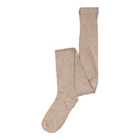 Basic Rib Strømpebuks - Light Brown Melange
