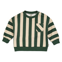 Müsli Stripe Sweatshirt - Oak/Forest Green
