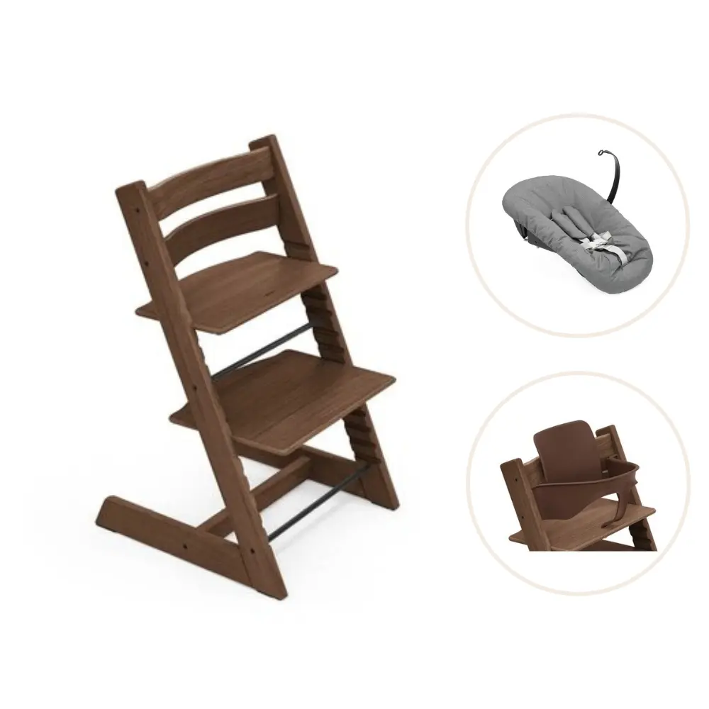 Stokke&reg; Tripp Trapp Stol Oak Inkl. Newborn Set & Babyset - Warm Brown