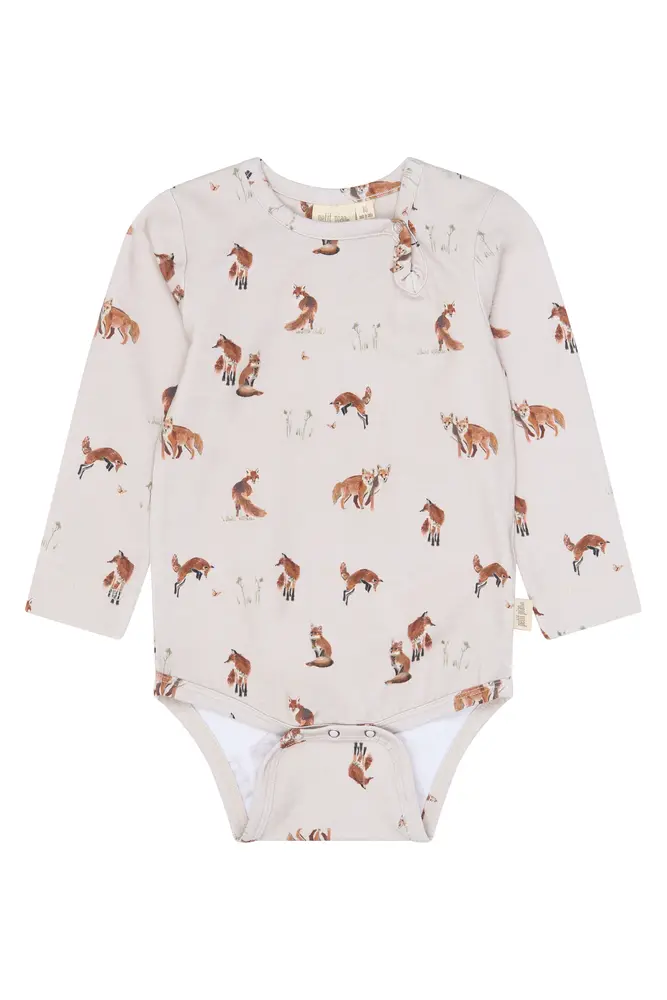 Petit Piao Star Långärmad Body - Gray Morn Fox  - 86 CM