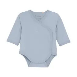 Långärmad Omlottbody - Zen Blue | Kläder - Prematurkläder | BabyMode