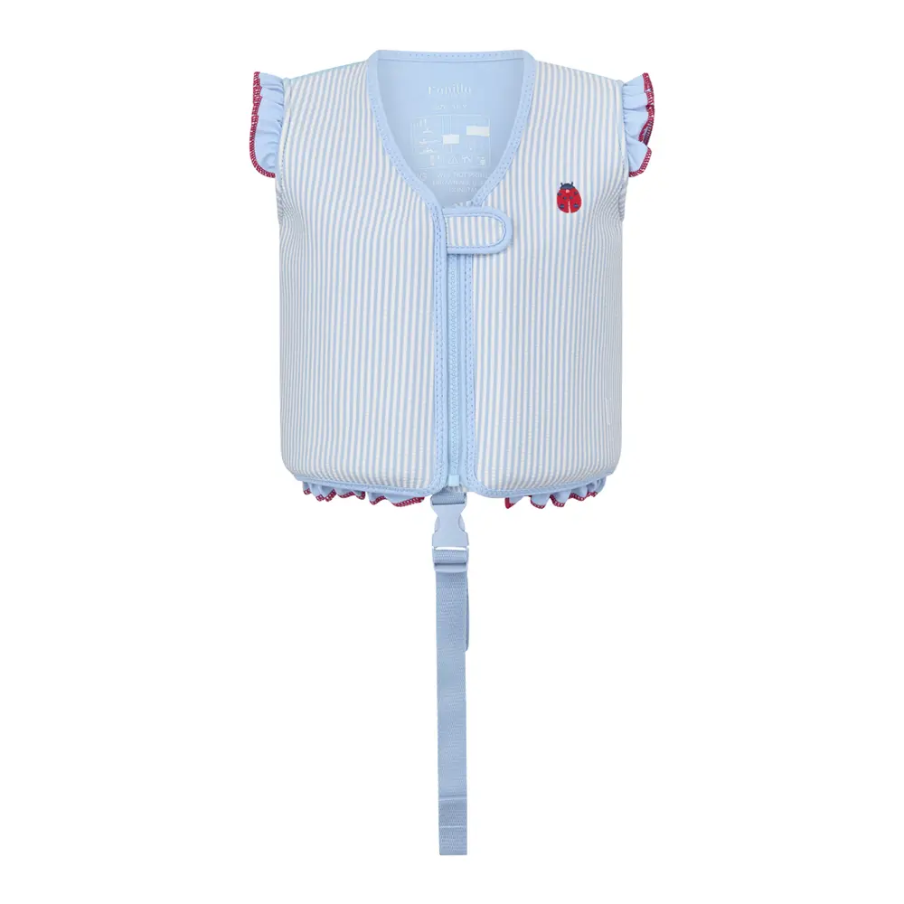 Simväst med rem - Seersucker - Ladybug - Blue - 1-3 ÅR | Barnkläder - Badkläder - Badtillbehör - Badvästar | BabyMode