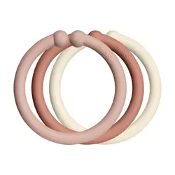 Barnvagnsringar 12-pack - Blush/Woodchuck/Ivory | Leksaker - Babyleksaker - Leksaker för barnvagnar & bilbarnstolar | BabyMode