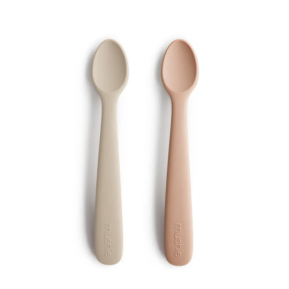 Mushie Silikonsked 2-pack - Blush/Shifting Sand | Baby & Barn - Äta - Barnserviser | BabyMode