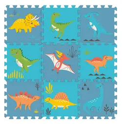 Skumgolv med Dinosaurier 9 delar | Leksaker - Babyleksaker - Lekgolv & mattor | BabyMode