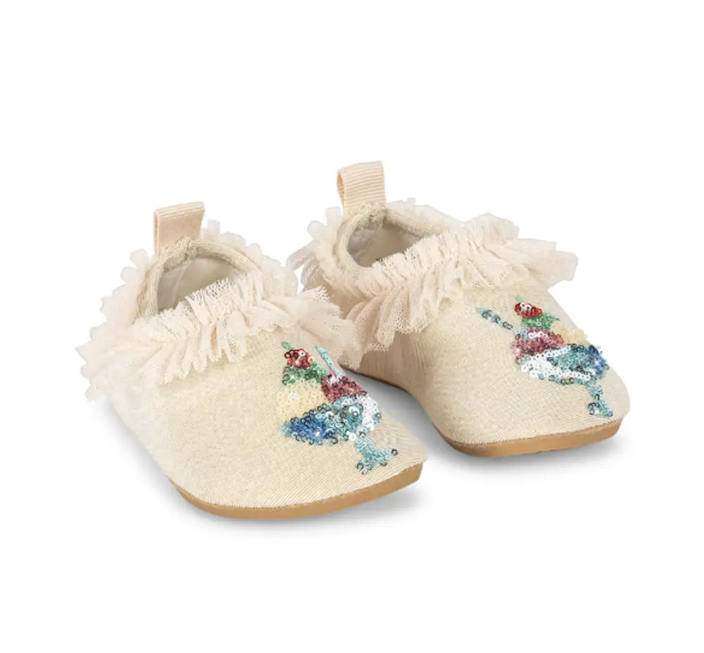 Amandine Glitter Volang Badskor - Rosewater - 26-27 | Barnkläder - Badkläder - Badtillbehör - Badskor | BabyMode