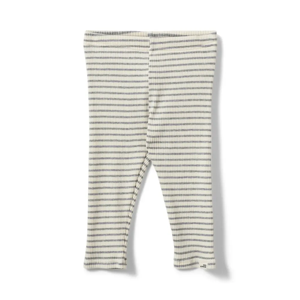 Naline Leggings - Grey Striped - 86 | Barnkläder - Underdelar - Byxor | BabyMode