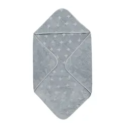 Babyhandduk med huva, 70 x 70 cm - Jasmin blue | Baby & Barn - Sköta - Badrockar, ponchos & badlakan | BabyMode