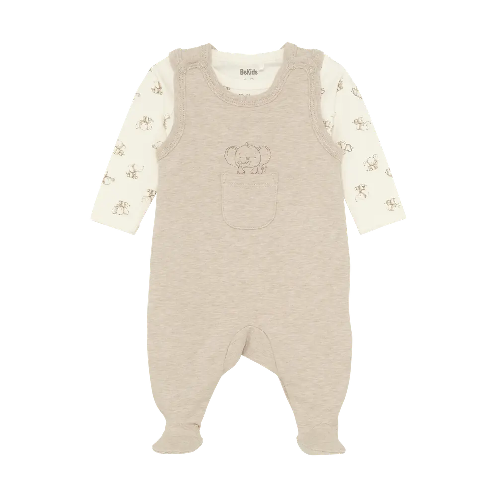 Set Body med Sparkdräkt - Silver Mink Melange - 70 | Barnkläder - Set & Multipack - Bodys | BabyMode