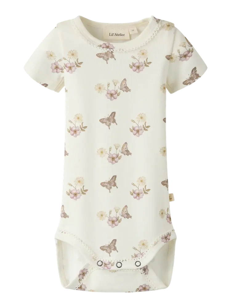 Layo Sna Kortärmad Slim Body - Coconut Milk - 62 | Barnkläder - Bodys & overaller - Kortärmad body | BabyMode