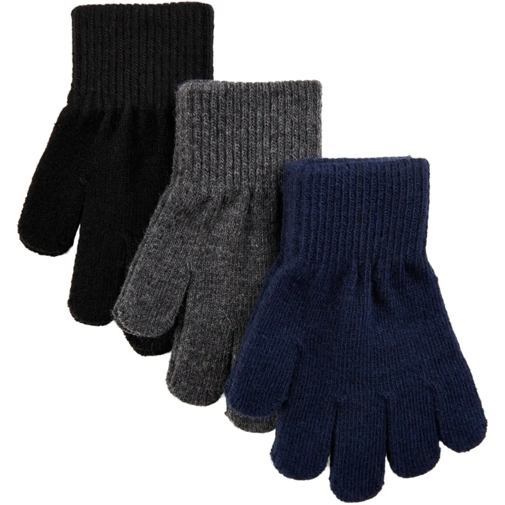 Magiska Handskar 3-pack - Blue Nights/Antrazite/Black - 1-3 ÅR
