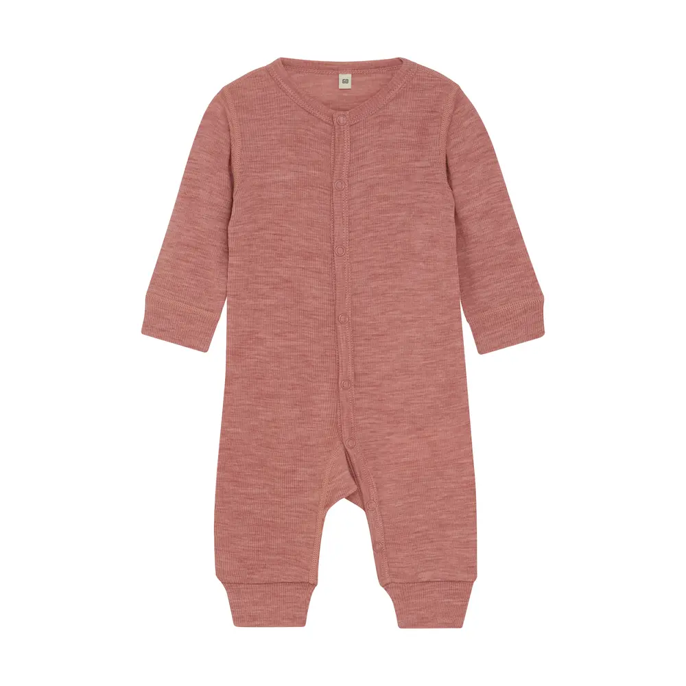 Jumpsuit Ull Solid - Light Mahogany Melange - 60 | Barnkläder - Ull - Ulloveraller | BabyMode