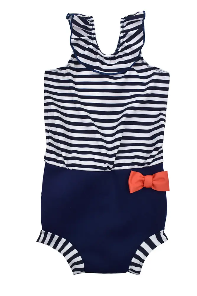 Badbyxor Happy Nappy Kostym - Navy Randig - 3-8 MDR.
