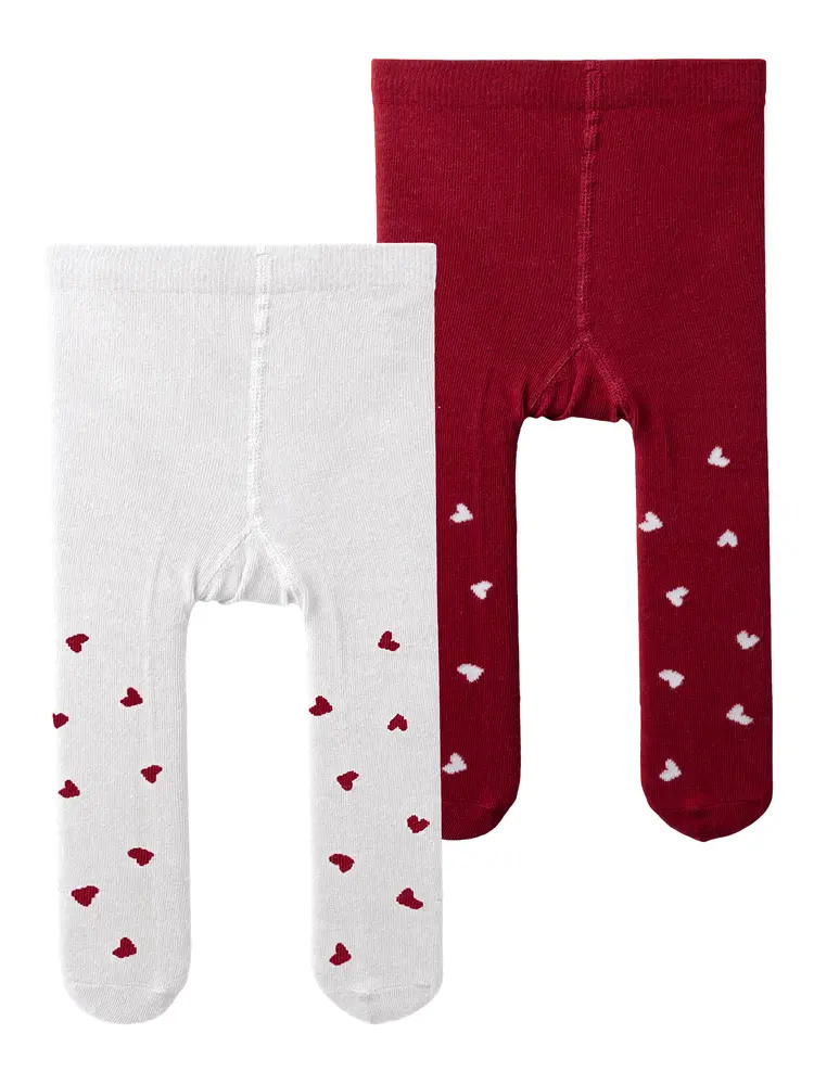 Name It Vichristmas Strumpbyxor 2-Pack - Bright White - 74/80