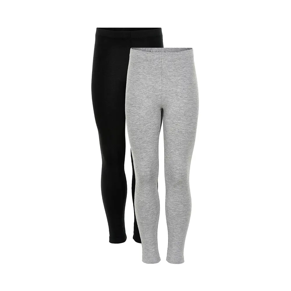 Leggings 2-pack - Black/Grey - 128 | Barnkläder - Underdelar - Leggings | BabyMode