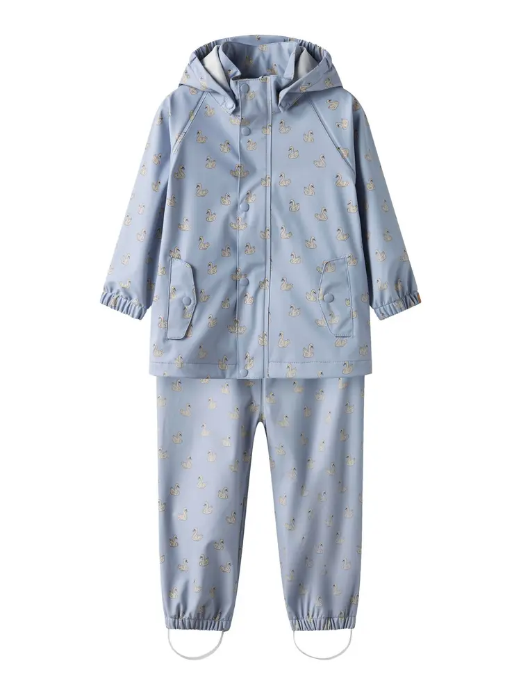 Ladry10 regnset aop - Zen blue - 92 | Barnkläder - Ytterplagg - Regnkläder | BabyMode