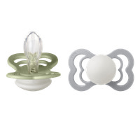 Nappar Supreme Glow 2-pack Silikon symmetrisk - Sage/Cloud