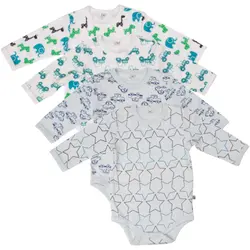 Långärmad Body 4-pack - Light Blue | Kläder - Bodys & overaller - Långärmad body | BabyMode