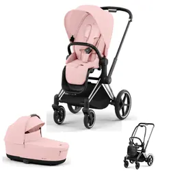 Cybex E-Priam Duovagn - Peach pink/Chrome black