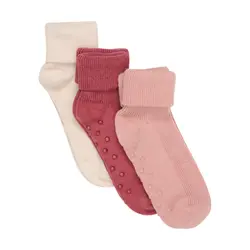Baby rib Strømper w. ABS - Mineral Red | Kläder - Strumpor & strumpbyxor - Halkfria strumpor | BabyMode