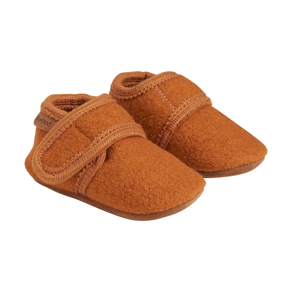 Ulltofflor - Leather Brown - 23-24 | Barnskor - Inneskor & tofflor - Ulltofflor | BabyMode