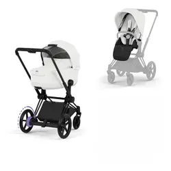 Cybex e-Priam Duovagn - Style - Off White/Matt Black | Barnvagnar | BabyMode