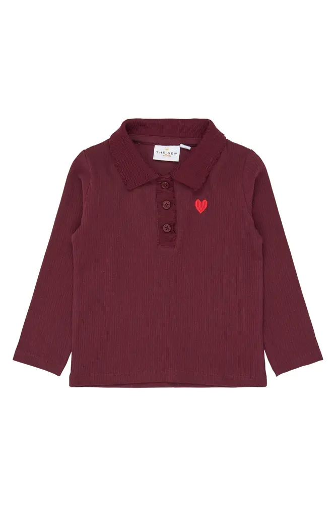 The New Siblings Vernina Rib Polo - Burgundy TN - 104