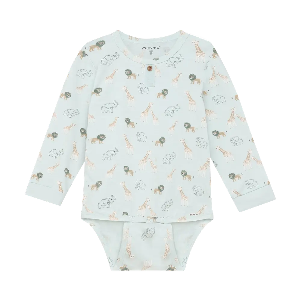 Långärmad Body m. Tryck - Sprout Green - 80 | Barnkläder - Bodys & overaller - Långärmad body | BabyMode