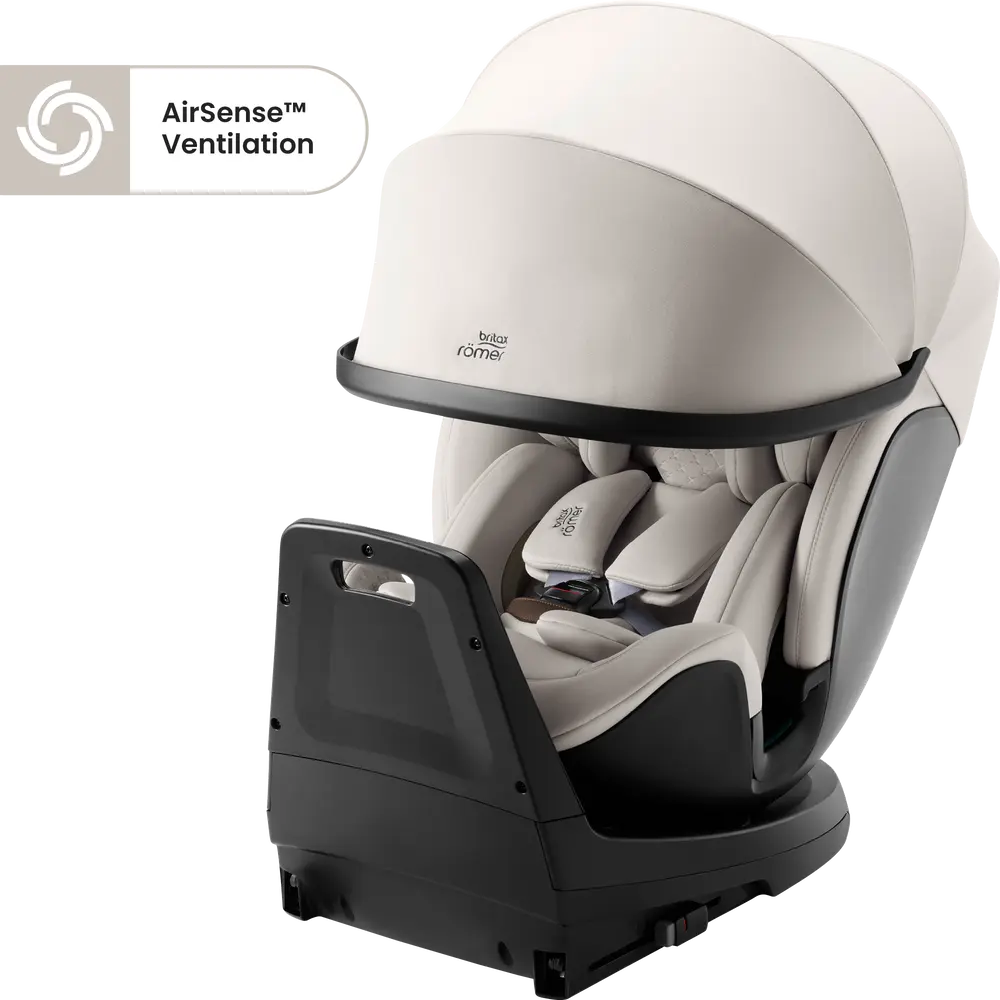 Britax Römer Swivel-Grow Max Air Bilbarnstol - Lux - Soft taupe | Bilbarnstolar - Bakåtvända bilbarnstolar 9-36 Kg - Bakåtvända bilbarnstolar upp till 23 kg | BabyMode