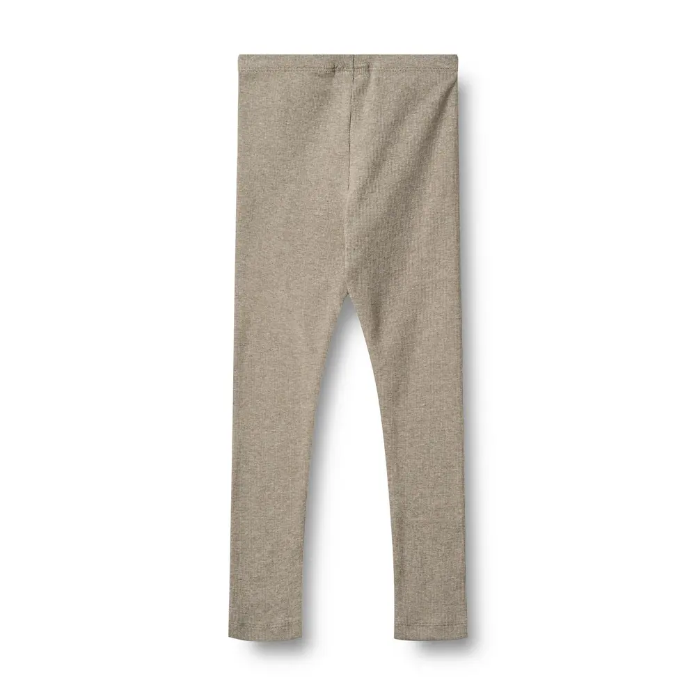Jersey Leggings Rib - Gravel Melange - 110 | Barnkläder - Underdelar - Leggings | BabyMode