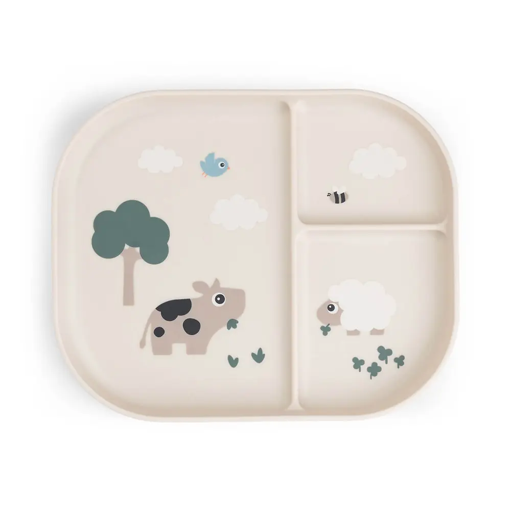 Done By Deer Foodie Tallrik - Tiny Farm Sand | Baby & Barn - Äta - Barnserviser | BabyMode