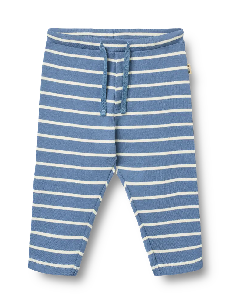 Wheat Jersey Byxor Manfred - Blue Stripe - 68 | Barnkläder - Underdelar - Byxor | BabyMode