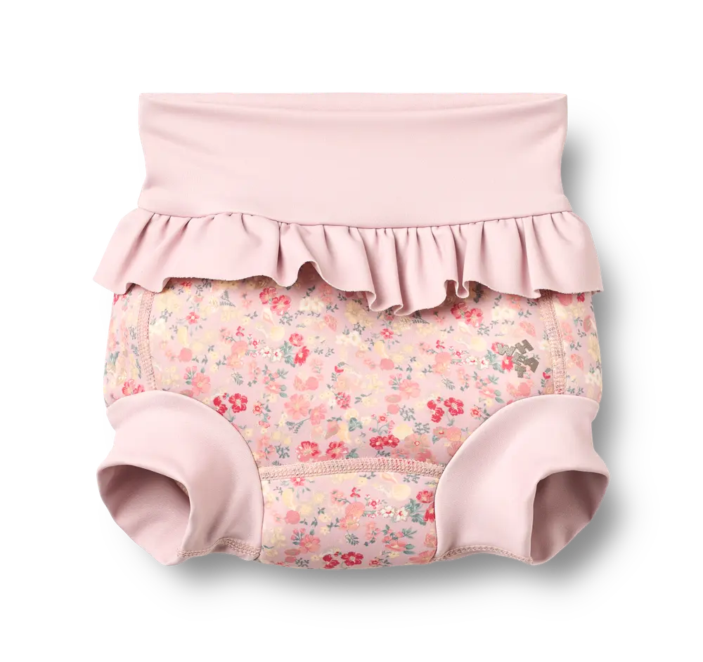 Rita Neoprene Badblöja - Powder Flowers And Seashells - 6-12 MDR. | Barnkläder - Badkläder - Badblöjor | BabyMode