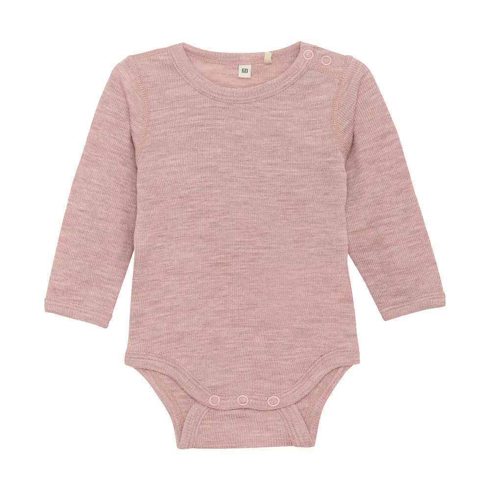 Långärmad Body Ull - Starling Melange - 80 | Barnkläder - Ull - Ullbodys | BabyMode