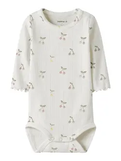 Ficherry Långärmad Body - Cloud Dancer | Kläder - Bodys & overaller - Långärmad body | BabyMode
