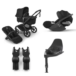 Bugaboo Fox 5 Renew Complete - Black/Heritage Black + Cloud T + Bas T + Adapter | Barnvagnar | BabyMode
