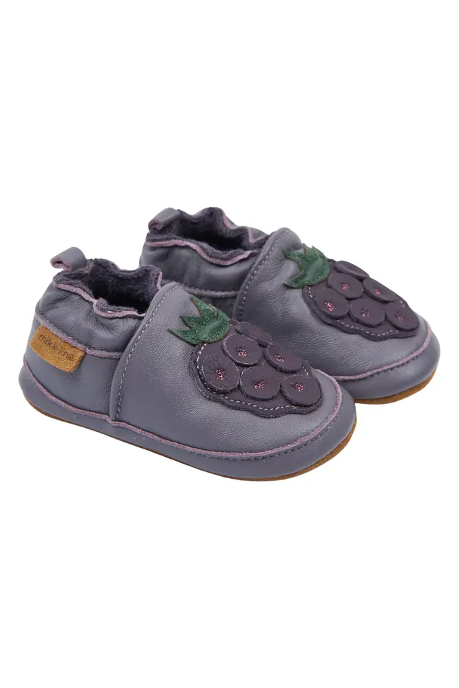 Mikk-Line Läderslippers 3D - Blackberry - 24-36 MDR.