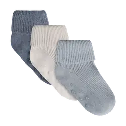 Babyribbsockor med ABS, 3-pack - Ice Flow