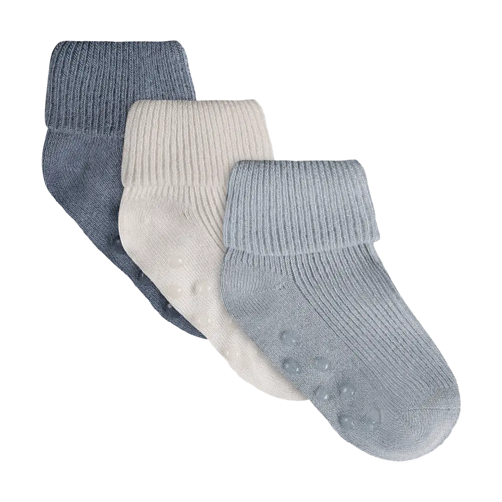 Babyribbsockor med ABS, 3-pack - Ice Flow - 23\26