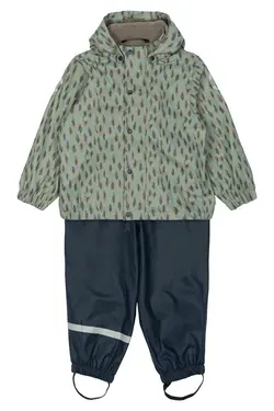 Regnställ m. Fleece - Iceberg green | Kläder - Ytterplagg - Regnkläder | BabyMode
