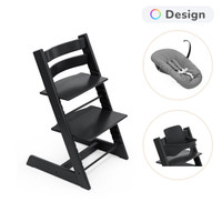 Stokke® Tripp Trapp Stol Bok Inkl. Newborn Set & Babyset - Black