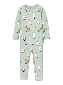 Semol Moomin Nattkläder - Pale Aqua | Kläder - Underkläder & pyjamas - Nattlinnen & pyjamas | BabyMode