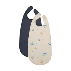 Lång Haklapp 2-pack - Dark Navy | Baby & Barn - Äta - Haklappar | BabyMode