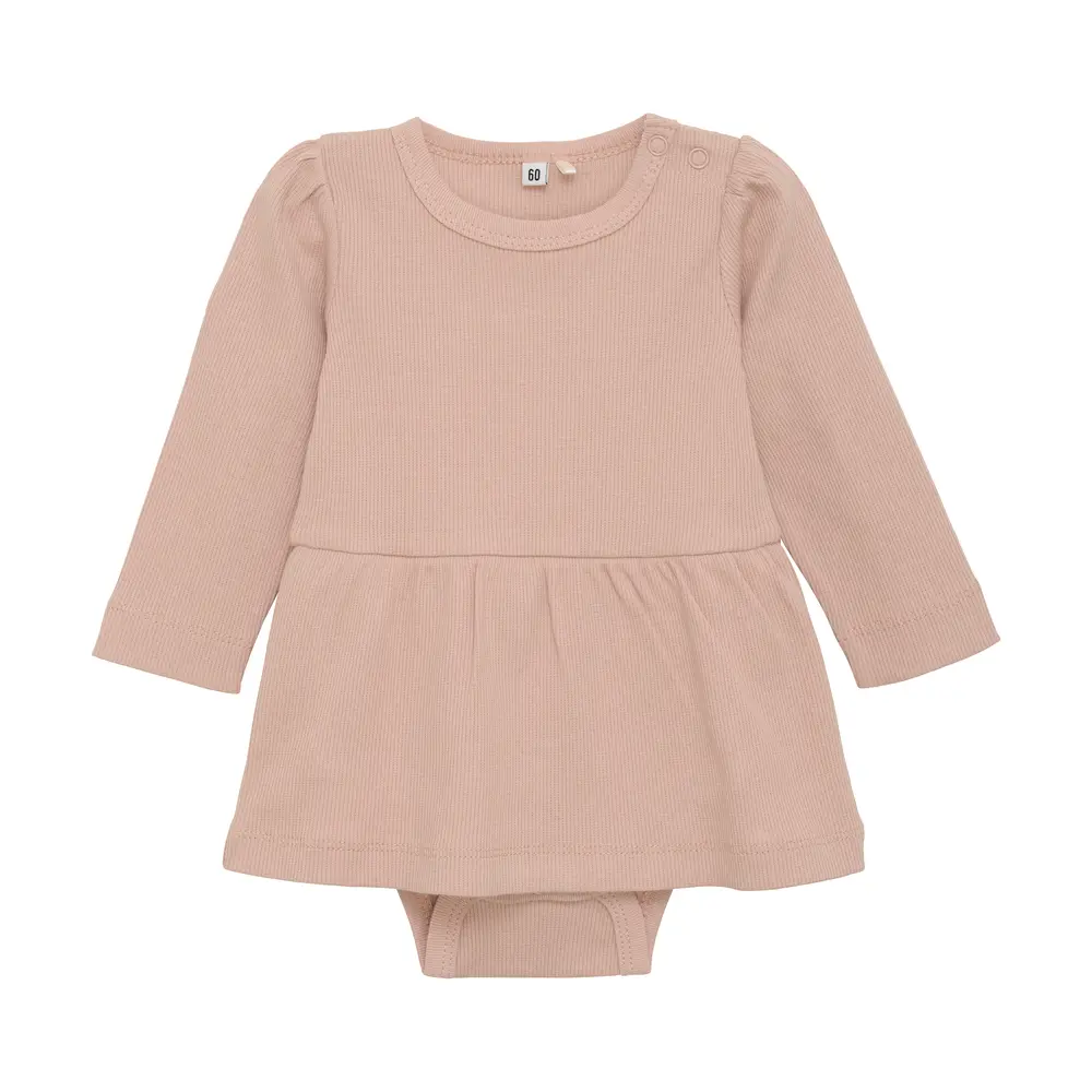 Långärmad Bodyklänning - Rose Dust - 50 | Barnkläder - Toppar - Klänningar - Bodyklänningar | BabyMode