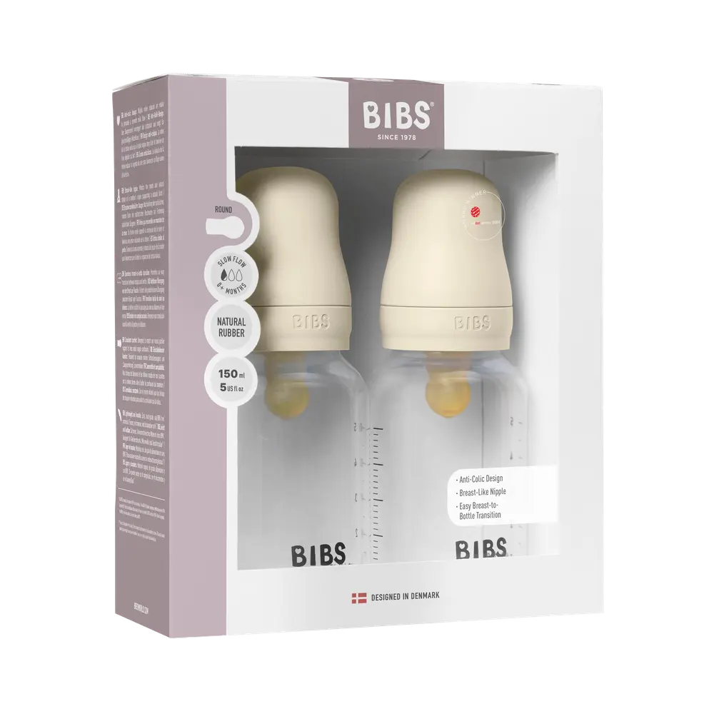 Nappflaska Baby Latex 2-pack 150ml Slow Flow - Ivory | Baby & Barn - Äta - Nappflaskor | BabyMode