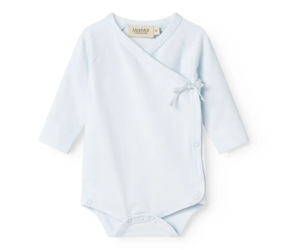 Långärmad Omlottbody Belita - Light Blue - 62 | Barnkläder - Bodys & overaller - Omlottbody | BabyMode