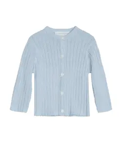 Rib Kofta - Ljusblå | Kläder - Toppar - Koftor, västar & tröjor | BabyMode