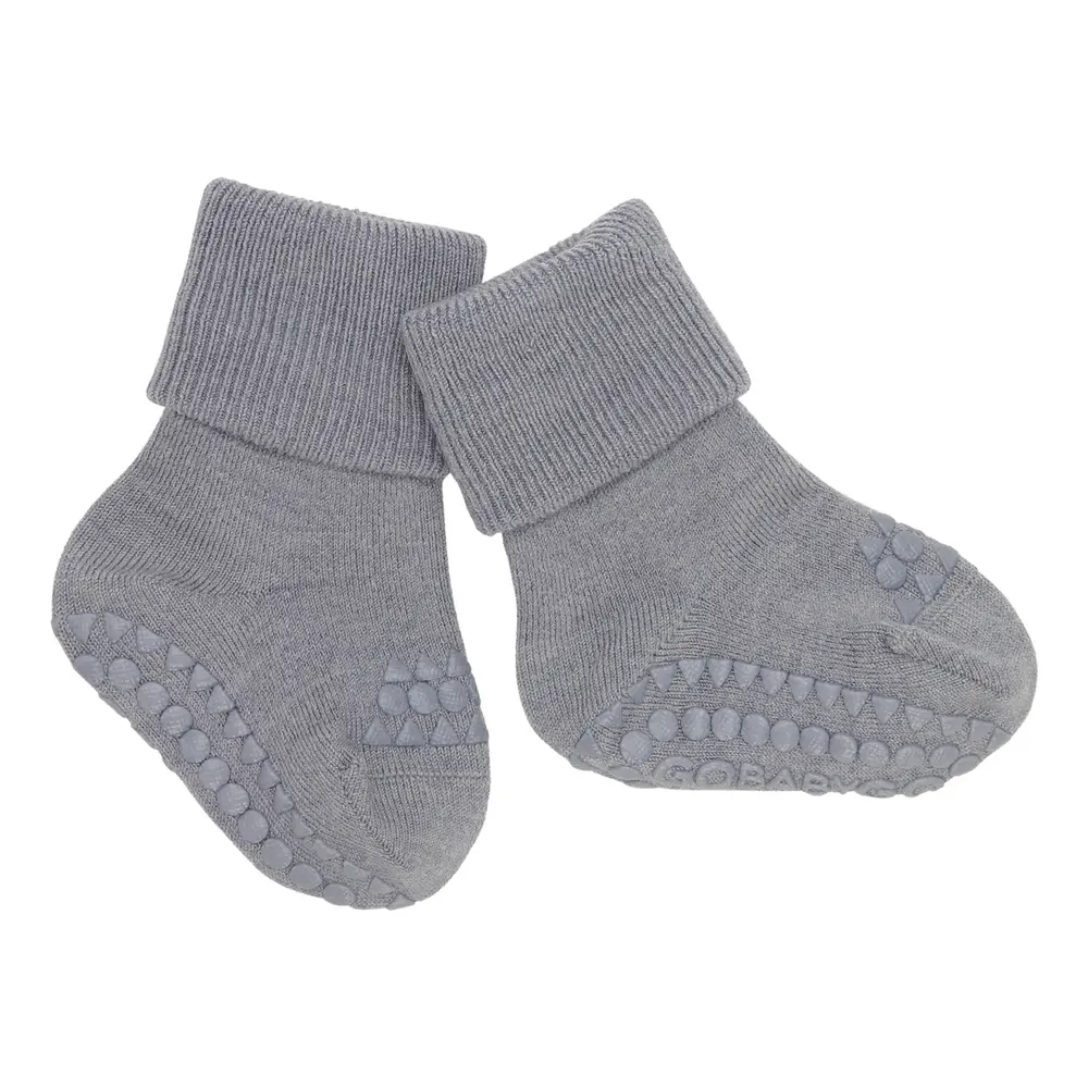 Halkstrumpor - Merinoull - Grey melange - 23/26 | Barnkläder - Ull - Strumpor & ullstrumpbyxor | BabyMode